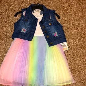 NWT Rare Editions dress with vest/jacket 🌈